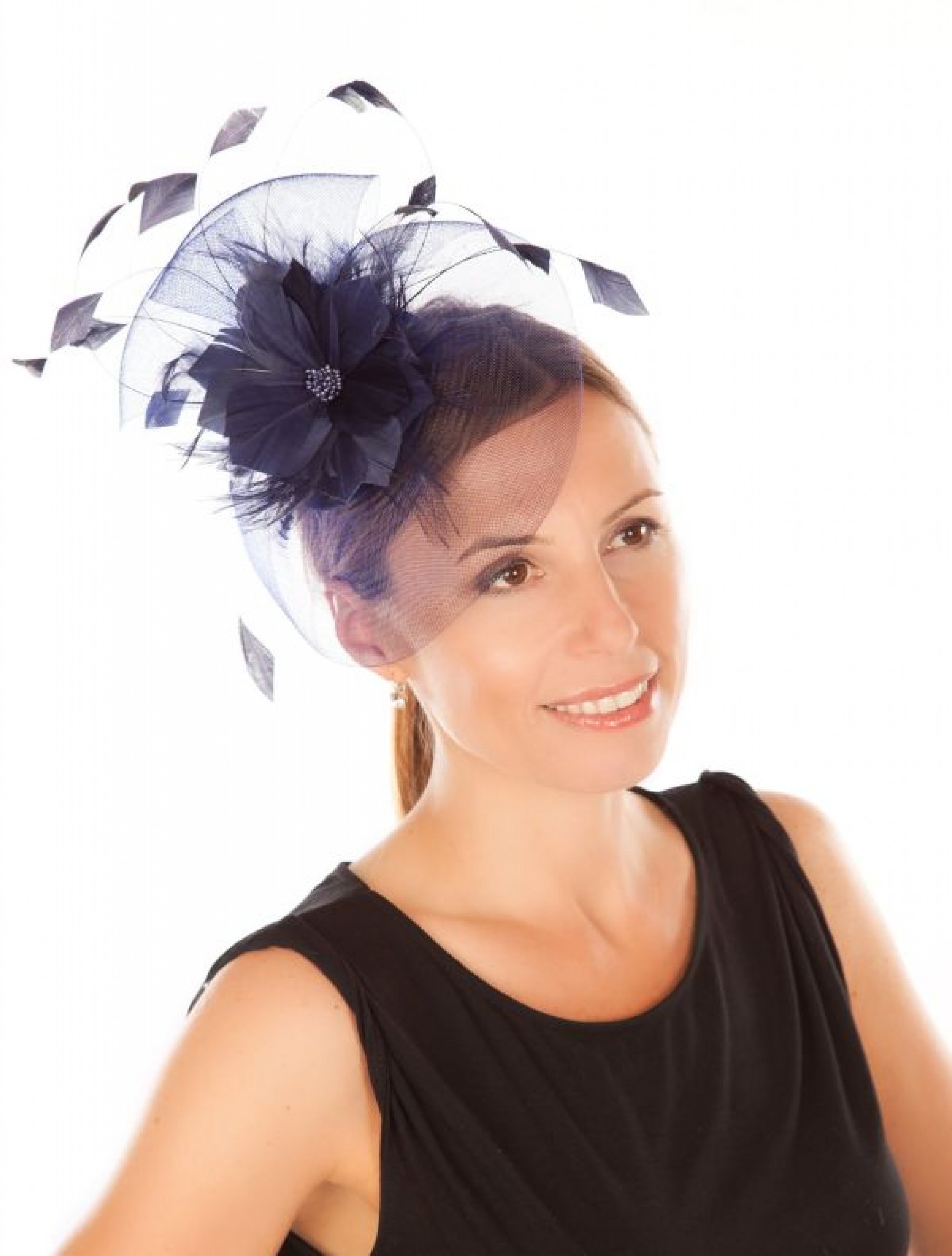 Snoxell Gwyther - Fascinator (Navy) - Fascinators | Bridal Fascinators