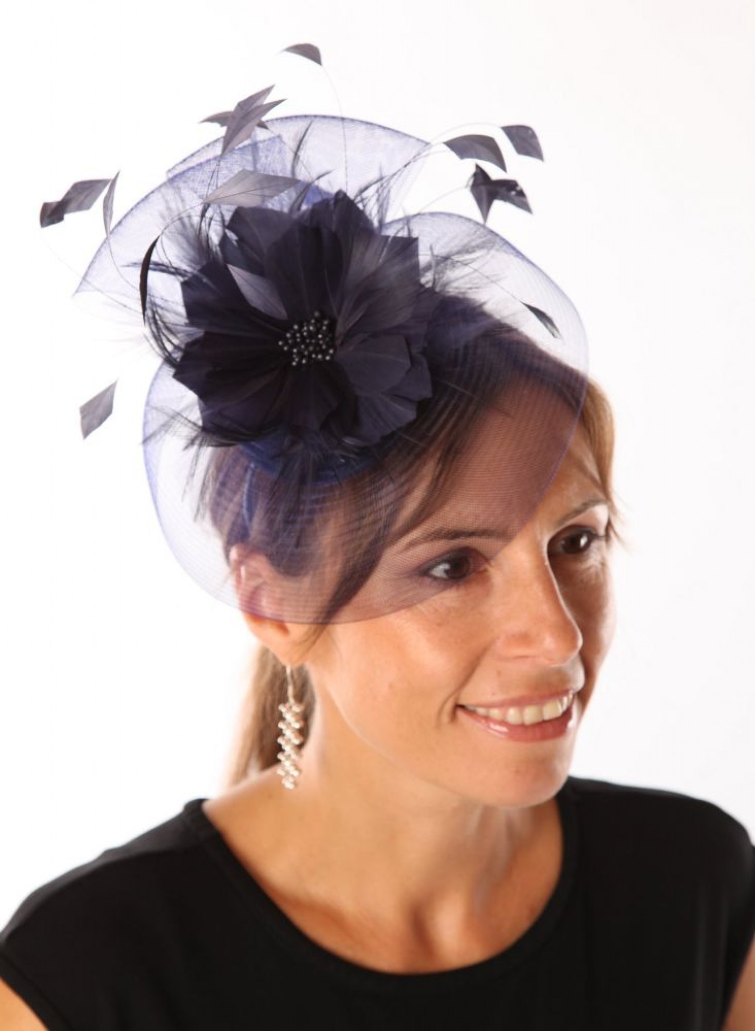 Snoxell Gwyther - Fascinator (Navy) - Fascinators | Bridal Fascinators